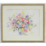 Mair Heffer, XX, Watercolour, The Birthday Flowers, A still life study of flowers. Signed lower