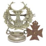 Militaria : an early to mid 20thC Gordon Highlanders regiment (1881-1994) glengarry cap badge,