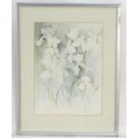 Tessa Cole, XX, Watercolour, White Irises, A still life study of flowers. Signed and dated 2004
