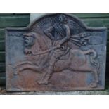 Garden & Architectural, Salvage: a large cast iron fire back, entitled '1649 FAIRFAX COV?QVIROR',