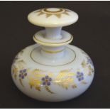 A 19thC Jean Baptiste Desvignes 'Bulle de Savon' opaline glass perfume bottle, decorated with gilt