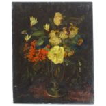 W. P. Gibb, XIX, Irish School, Oil on board, A still life study of flower in a glass vase.