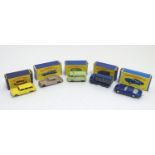 Toys: Five Lesney Matchbox Series die cast scale model vehicles, to include Rolls-Royce Phantom V,
