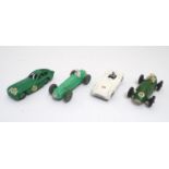 Toys: Three Dinky Toys die cast scale model vehicles comprising H. W. M. racing car, no. 235;