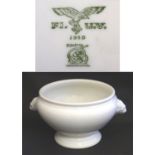Militaria, WWII/Second World War/WW2 : a large white porcelain soup tureen, the base marked with