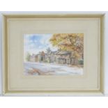 Cynthia Waterman, XX, Watercolour, An autumnal street scene depicting the high street in Whitchurch,