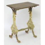 Garden & Architectural, Salvage: a Victorian cast iron tavern or hall table, with white painted