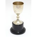 Motoring interest : A Silver trophy on base, inscribed ' Surbiton Motor Club. London -Barnstaple