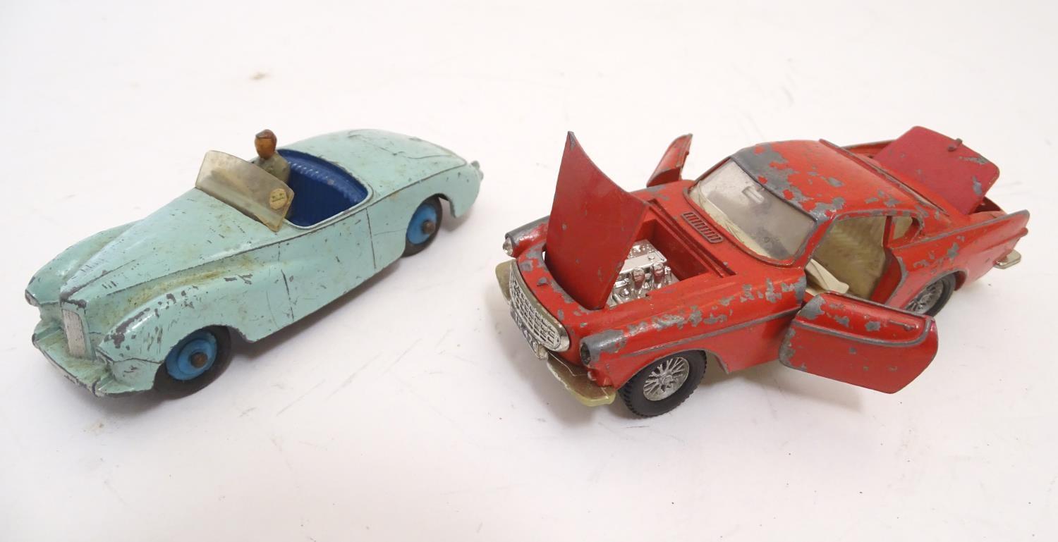 Toys: Five Dinky Toys die cast scale model cars comprising M. G. Midget, no. 108; Sunbeam Alpine, - Image 4 of 6