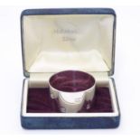 A silver napkin ring hallmarked Sheffield 1997 maker Carr's of Sheffield Ltd. Cased. Please Note -
