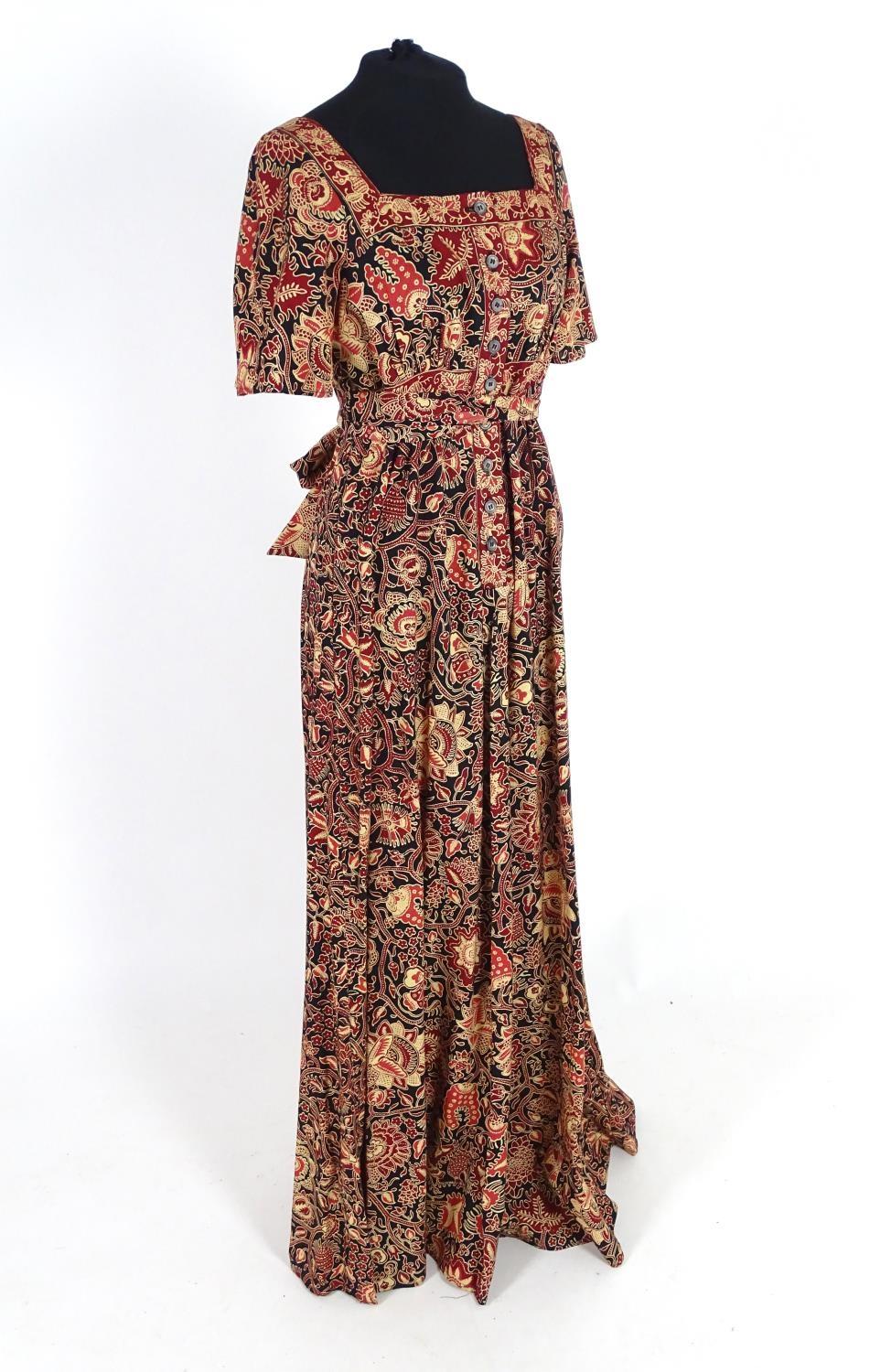 Two vintage dresses, c 1980's, from Clothes by Samuel Sherman. A cotton knee length patterned summer - Image 8 of 10
