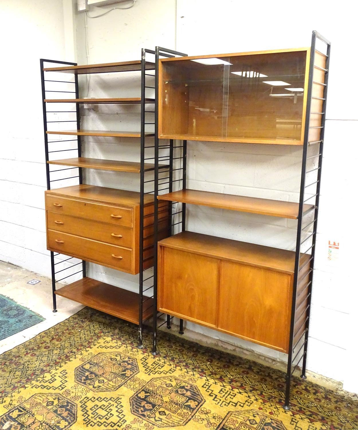Vintage Retro, Mid Century: a 1960s Staples Ladderax modular storage unit, comprising six shelves,
