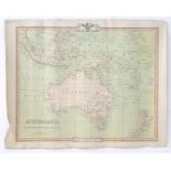Map: A 19thC engraved map of Australia, New Zealand and East India Islands, engraved and published