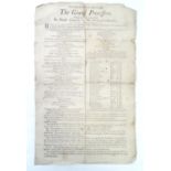 A broadsheet order of division for the Grand Procession of Freemasons from St Paul's Church to the