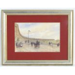 J. MacDonald, XIX-XX, Coloured print, The Royal Crescent, Bath, with figures selling fruit, a