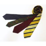 4 silk Christian Dior ties in various colours and patterns (4) Please Note - we do not make