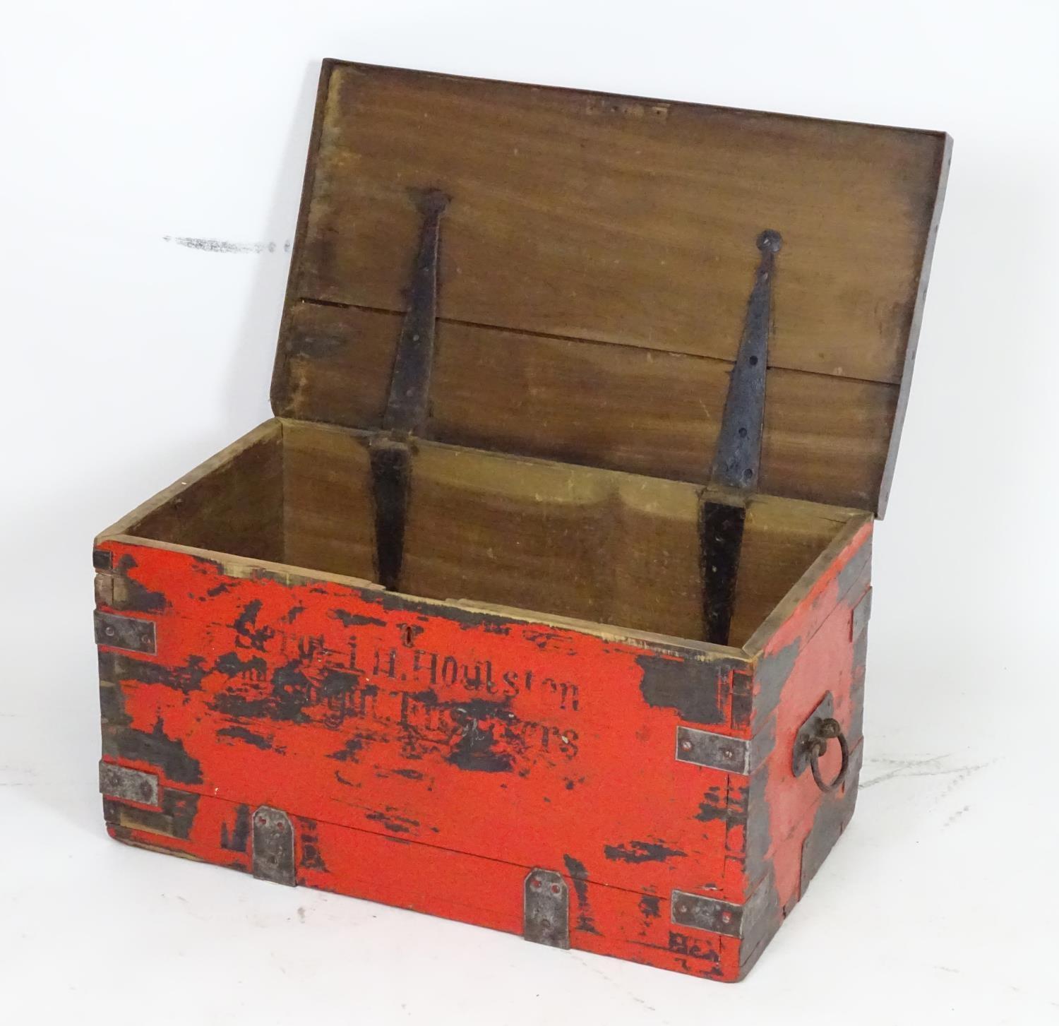 An early 20thC wooden transit / kit trunk , marked 'Sergeant L. H. Houltson , 2nd Royal - Image 5 of 8