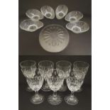 Assorted glassware comprising : Dartington Crystal daisy butter plate together with a set of 7 cut