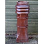 Garden & Architectural, Salvage: a large Victorian salt glazed three ring louvre chimney pot,