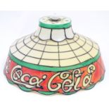 Adverting : A vintage light shade ' Drink Coca Cola ' Approx 201/2" diameter Please Note - we do not