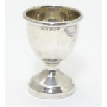 A silver pedestal egg cup hallmarked Birmingham 1957 maker Lanson Ltd. 2 1/4" high Please Note -