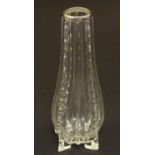 A glass vase with silver rim hallmarked London 1914. 8" high Please Note - we do not make