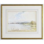 Frederick Tucker (act. 1860-1935), Watercolour, A landscape scene with a lake view. Signed lower