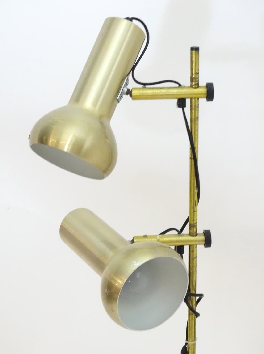 Vintage Retro, Mid-Century: a European standard lamp, with gilt finish and two uplights ( - Bild 8 aus 9