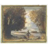 Abraham Quatremain (1814-1851), English School, Watercolour, A wooded landscape scene with a