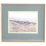 Jane Taylor, XX, Oil on canvas, Norfolk coast view. Signed lower, and ascribed verso. Approx. 10"