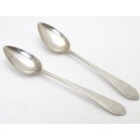 A pair of Scottish Georgian silver teaspoons. Hallmarked Edinburgh 1809 maker JM. Please Note - we