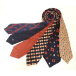 6 silk ties in navy and reds by Austin Reed, Tittorio, Pink and John Harmer (6) Please Note - we