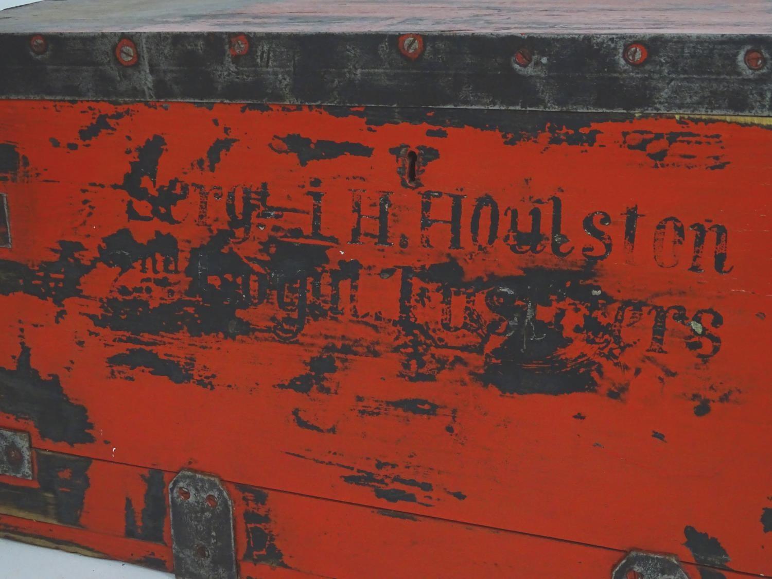 An early 20thC wooden transit / kit trunk , marked 'Sergeant L. H. Houltson , 2nd Royal - Image 8 of 8