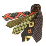 5 silk ties including Gerald Austin, John Stephen of Carnaby Street, Harvie & Hudson and Ermenegildo