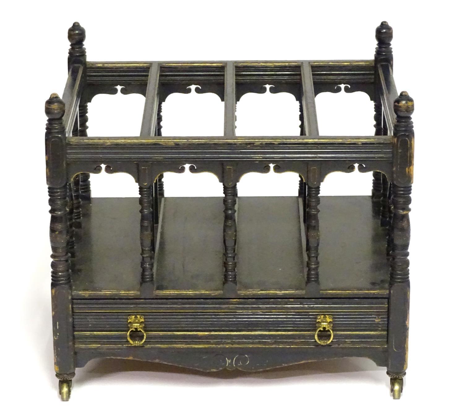 A late 19thC Aesthetic movement Canterbury. This Gillows piece possibly designed by Bruce James - Bild 6 aus 6