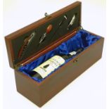 A 75cl bottle Sandemans vintage 1966 port, in presentation case, the lid inset with barman's