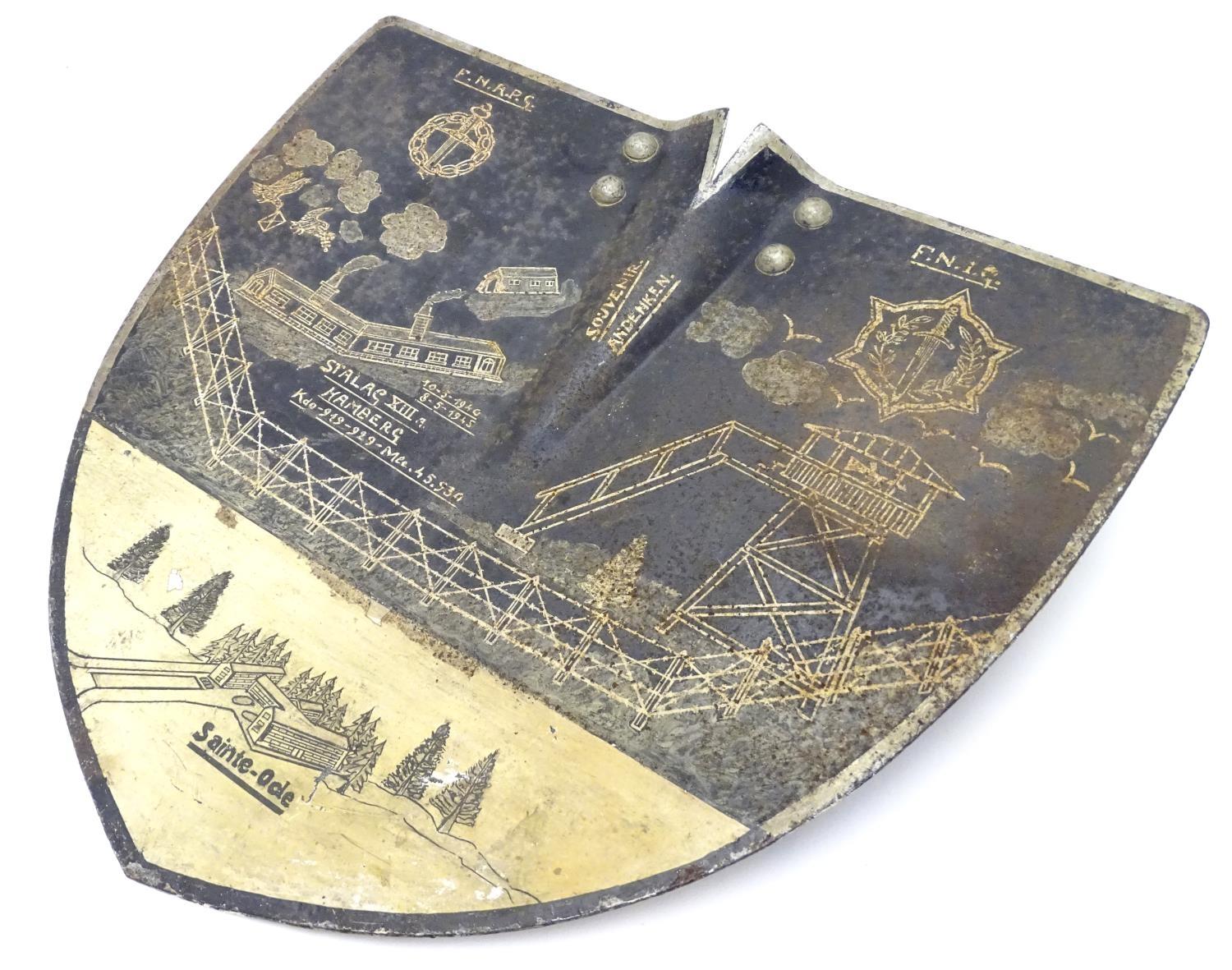 Militaria, Second World War / World War II / WW2: A decorated shovel blade, painted with the emblems - Image 4 of 11