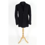 A vintage bespoke mens black wool formal jacket and matching waistcoat. Chest size 38" approx (2)