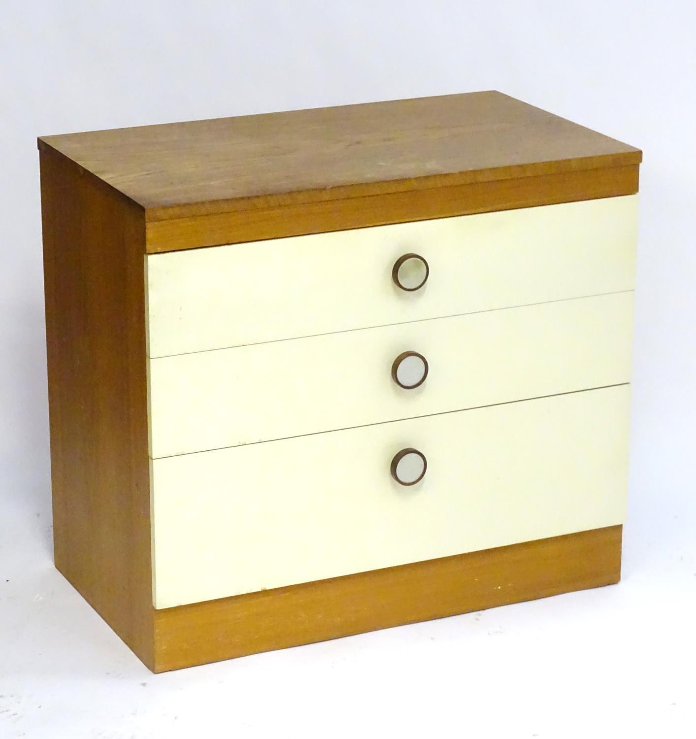 Vintage Retro, Mid Century: a 1970s teak and formica dressing table with triptych mirror and four - Bild 11 aus 12