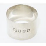 A silver napkin ring hallmarked Glasgow 1902 maker George Edward & Sons (David & George Edward)