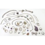 assorted jewellery to include necklaces, rings, pendants etc. Some silver examples. Please Note - we