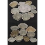 A quantity of assorted ceramic jelly / blanc-mange moulds to include examples by Shelley, Copeland