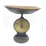 A set of Salter cast iron spring balance scales No 50T numbered 22805 and marked with military broad
