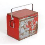 Vintage Retro, Mid Century: a metal Coca Cola ice box / cool box, 16" tall, 18" wide, 12" deep