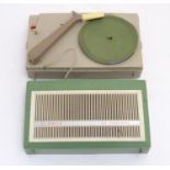 Vintage retro, mid-century: a Dutch Stella portable battery operated transistor record player,