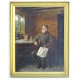 Walter Tomlinson (c.1833 - 1909), English School, Oil on canvas, Awaiting News, An interior scene