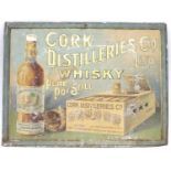 Advertising Brewiana : A polychrome pictorial tin adverting sing for ' Cork Distilleries Co. Ltd