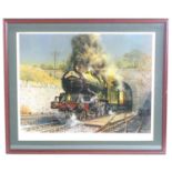 Terence Cuneo (1907?1996), Limited edition colour print, no. 347/850, King George V, the no. 6000