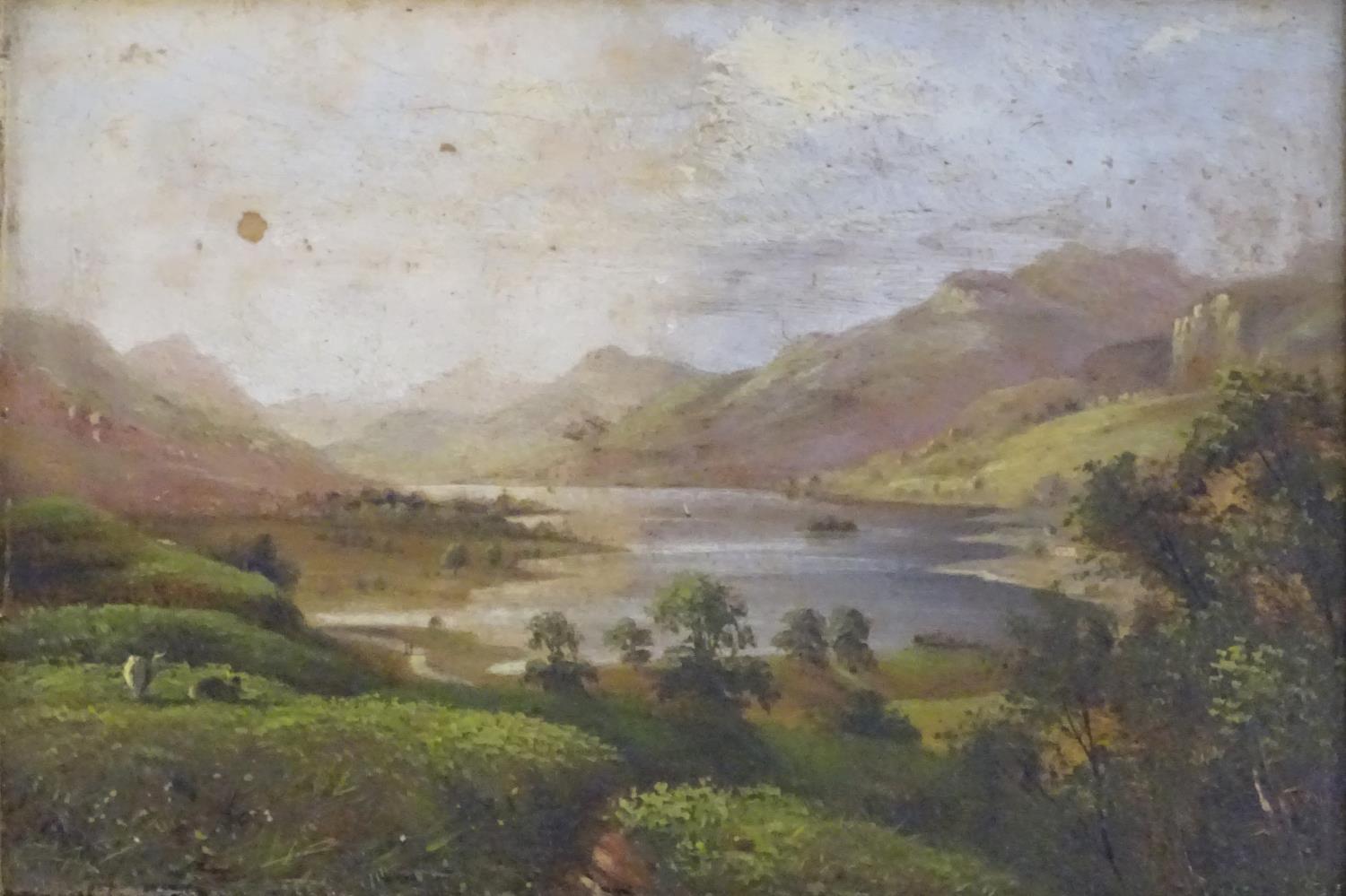 Arthur Gilbert (1819-1895), English School, Oil on board, A mountainous Scottish landscape scene - Image 4 of 5