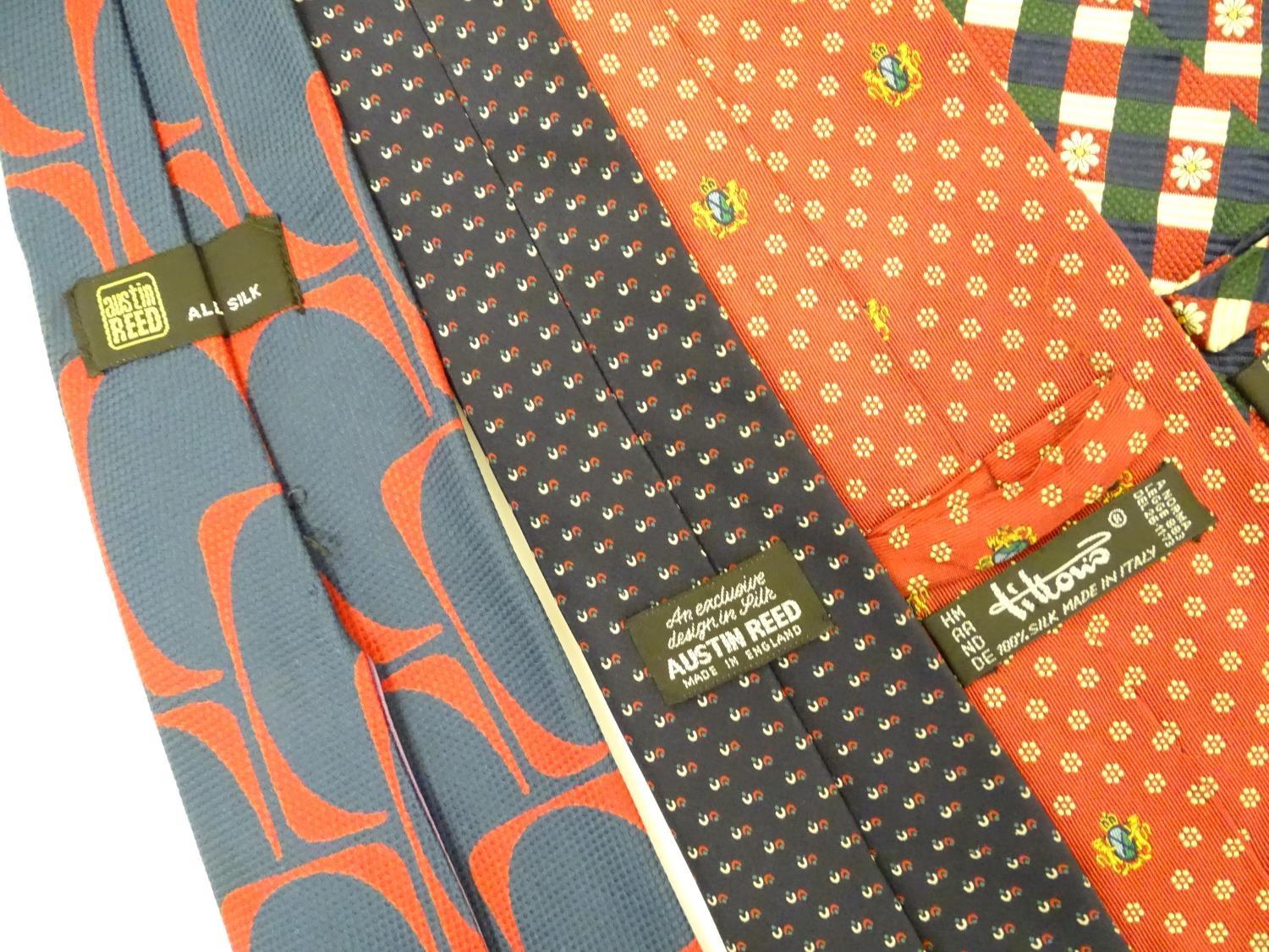 6 silk ties in navy and reds by Austin Reed, Tittorio, Pink and John Harmer (6) Please Note - we - Image 7 of 9